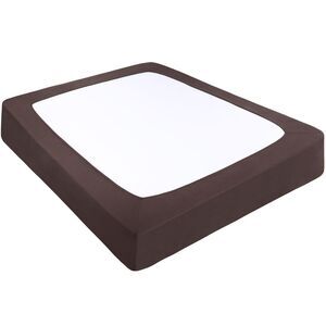 Box Spring Cover Wrap Around 4 Sides Bed Skirt Queen Brown